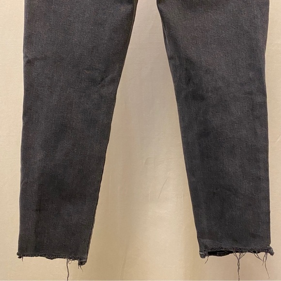 Joe’s Jeans 27 The Honor High Rise Jeans Vintage Straight Archaic Black Fray Hem - Picture 7 of 16